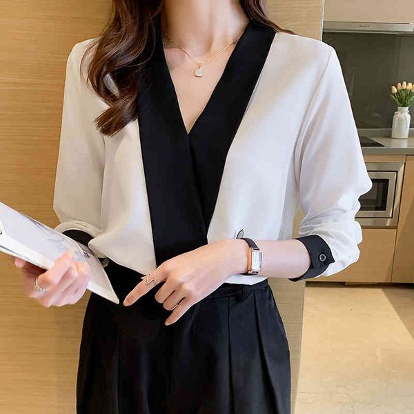 women's blouses & shirts autumn long sleeve chiffon casual female shirt v neck pullovers solid blouse ladies sweaters 6xjc, White
women's blouses & shirts autumn long sleeve chiffon casual female shirt v neck pullovers solid blouse ladies sweaters 6xjc, White