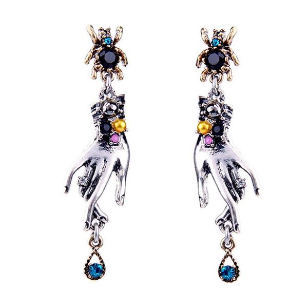 vintage spider hand earrings for women animal pendant drop earring exaggerated synthetic stone fashion jewelry trendy gift dangle & chandeli, Silver
vintage spider hand earrings for women animal pendant drop earring exaggerated synthetic stone fashion jewelry trendy gift dangle & chandeli, Silver
