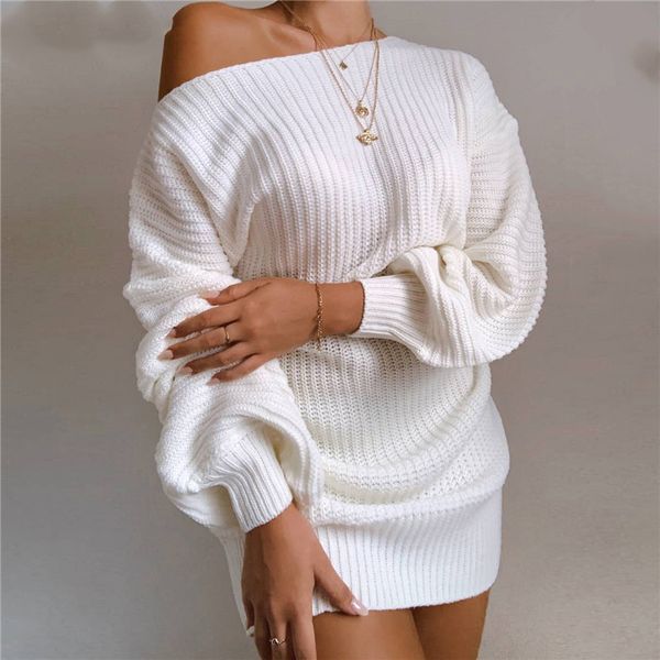 fall winter off shoulder sweaters women dress solid color long lantern sleeve loose knitted mini pencil dress elegantby air, Black;white
fall winter off shoulder sweaters women dress solid color long lantern sleeve loose knitted mini pencil dress elegantby air, Black;white