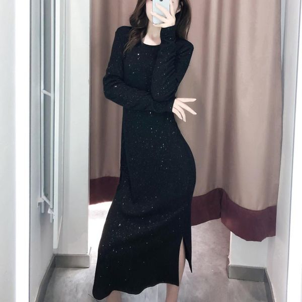 casual dresses 2021 autumn and winter ladies fashion large size slim knitted mid-length base dress tide, Black;gray
casual dresses 2021 autumn and winter ladies fashion large size slim knitted mid-length base dress tide, Black;gray