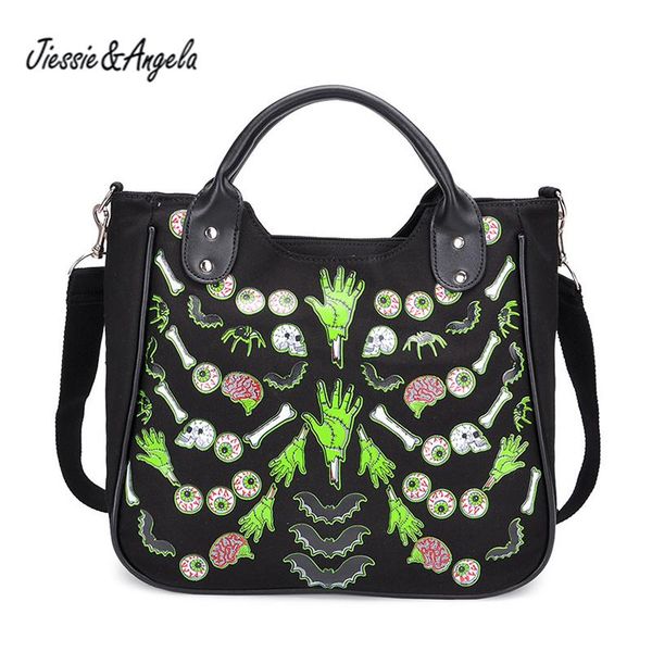evening bags jiessie&angela women luxury handbags skull printing canvas bag ladies messenger fashion tote for shopping
evening bags jiessie&angela women luxury handbags skull printing canvas bag ladies messenger fashion tote for shopping
