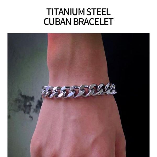 charm bracelets cuban chain fashion punk style no fading for men simple individuality hip hop titanium steel bracelet jewelry, Golden;silver
charm bracelets cuban chain fashion punk style no fading for men simple individuality hip hop titanium steel bracelet jewelry, Golden;silver