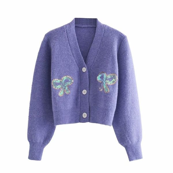 v neck women short cardigan summer bow sequins ladies sweaters purple casual female knitwears girls shirts 210430, White
v neck women short cardigan summer bow sequins ladies sweaters purple casual female knitwears girls shirts 210430, White