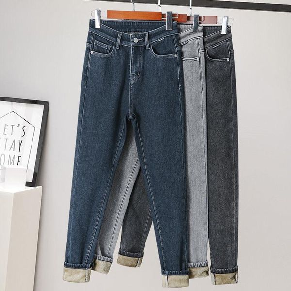 women's jeans winter plus velvet thicken high waist elastic slim fit skinny tight small leg diy custom length, Blue
women's jeans winter plus velvet thicken high waist elastic slim fit skinny tight small leg diy custom length, Blue