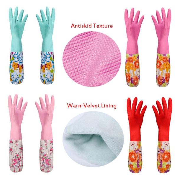 disposable gloves flower rubber velvet long household antiskid dish washing cleaning
disposable gloves flower rubber velvet long household antiskid dish washing cleaning