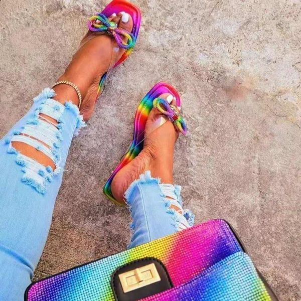 slippers summer women square toe bowknot rainbow color sandals for ladies outdoor beach casual shoes comfy female footwear, Black
slippers summer women square toe bowknot rainbow color sandals for ladies outdoor beach casual shoes comfy female footwear, Black
