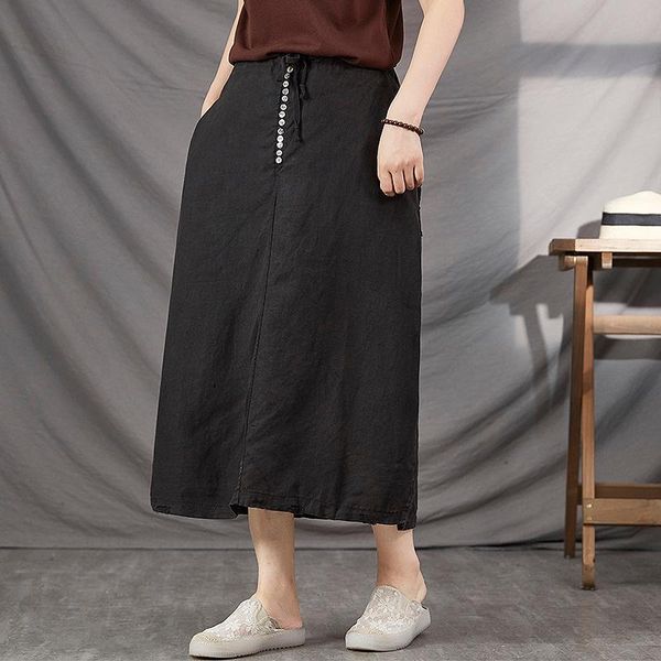 skirts cotton linen skirt women thin outdoor 2021 summer autumn loose casual a line elastic retro solid color, Black
skirts cotton linen skirt women thin outdoor 2021 summer autumn loose casual a line elastic retro solid color, Black