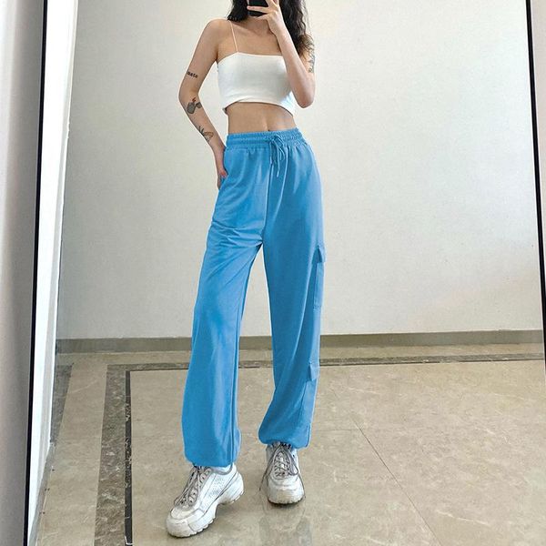 women's pants & capris 2021 high-waist lace-up pockets loose and thin waist-leg casual trousers women, Black;white
women's pants & capris 2021 high-waist lace-up pockets loose and thin waist-leg casual trousers women, Black;white