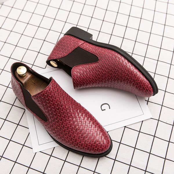oversize 39-48 men short boots pu autumn spring casual chelsea men boots weave pattern blue red, Black
oversize 39-48 men short boots pu autumn spring casual chelsea men boots weave pattern blue red, Black