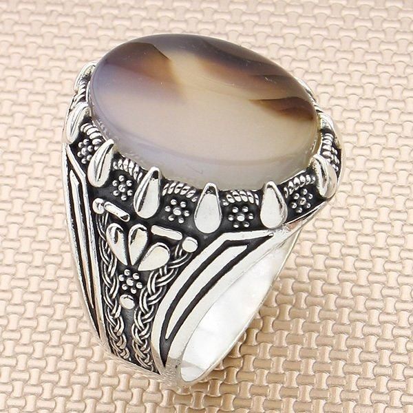 oval yemen agate stone silver ring vintage men big heavy solid 925 sterling cluster rings, Golden;silver
oval yemen agate stone silver ring vintage men big heavy solid 925 sterling cluster rings, Golden;silver