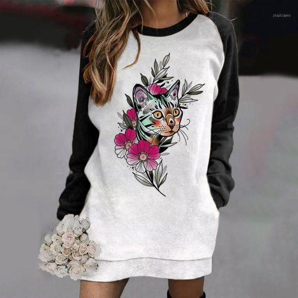 casual dresses cartoon flower cat printed for women 2021 ladies long sleeve mini dress autumn o-neck sundress with pocket drop, Black;gray
casual dresses cartoon flower cat printed for women 2021 ladies long sleeve mini dress autumn o-neck sundress with pocket drop, Black;gray