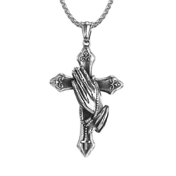 chains stainless steel vintage jesus blessed hand christ pendant necklace jewelry gift for him with chain, Silver
chains stainless steel vintage jesus blessed hand christ pendant necklace jewelry gift for him with chain, Silver