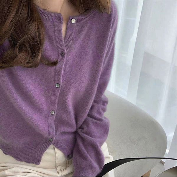 women's jackets 2021 purple long sleeve button up cardigan women autumn front o neck solid coat casual outerwear crop cardigans zy5590, Black;brown
women's jackets 2021 purple long sleeve button up cardigan women autumn front o neck solid coat casual outerwear crop cardigans zy5590, Black;brown