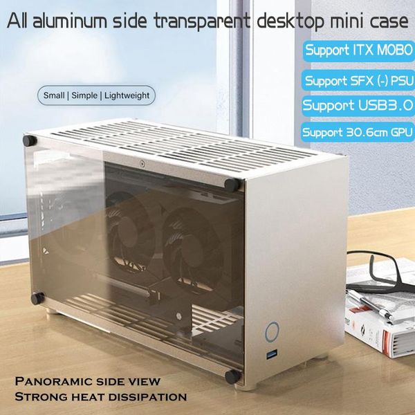 fans & coolings aluminum itx mini case with double-sided glass penetration support sfx deskcomputer gamer cabinet portable htpc a05
fans & coolings aluminum itx mini case with double-sided glass penetration support sfx deskcomputer gamer cabinet portable htpc a05
