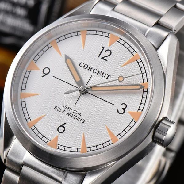 wristwatches corgeut-men watch 41mm white dial nh35 miyota8215 automatic mechanical sapphire crystal bracelet mens wristwatch s steel bands, Slivery;brown
wristwatches corgeut-men watch 41mm white dial nh35 miyota8215 automatic mechanical sapphire crystal bracelet mens wristwatch s steel bands, Slivery;brown