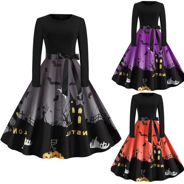 casual dresses women's halloween printing long sleeve vintage gown dress ladies o-neck high waist bowknot party vestido mujer 2021, Black;gray
casual dresses women's halloween printing long sleeve vintage gown dress ladies o-neck high waist bowknot party vestido mujer 2021, Black;gray