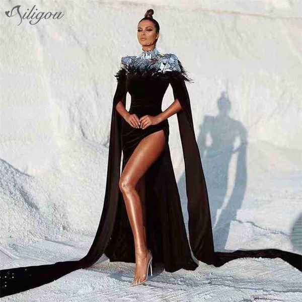 ladies celebrity banquet cocktail party dress black sequin feather high neck long sleeve 210525, Black;gray
ladies celebrity banquet cocktail party dress black sequin feather high neck long sleeve 210525, Black;gray