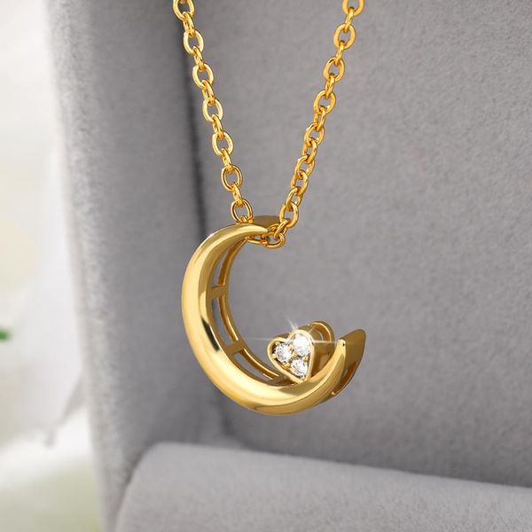 pendant necklaces fashion moon women necklace female clavicle chain plating gold crescent zircon heart gift gothic accessories, Silver
pendant necklaces fashion moon women necklace female clavicle chain plating gold crescent zircon heart gift gothic accessories, Silver
