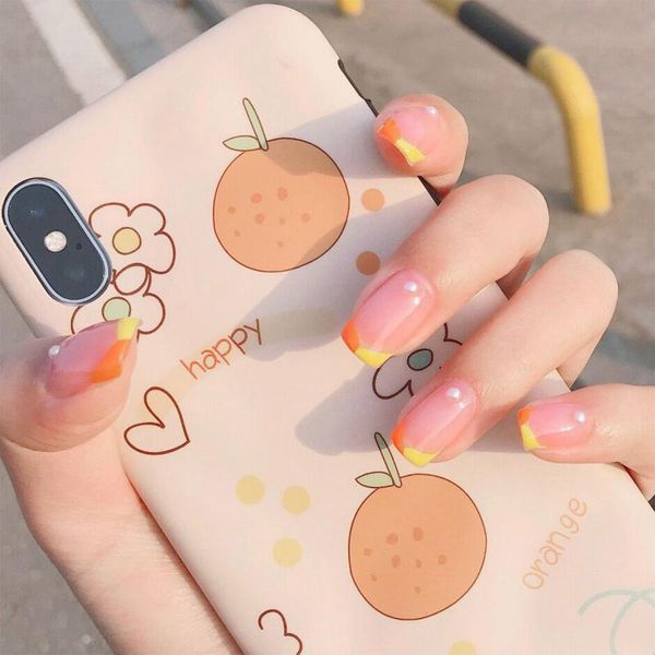 false nails 24pcs french with yellow orange edge designs short clear fake glue nail art tips press on, Red;gold
false nails 24pcs french with yellow orange edge designs short clear fake glue nail art tips press on, Red;gold