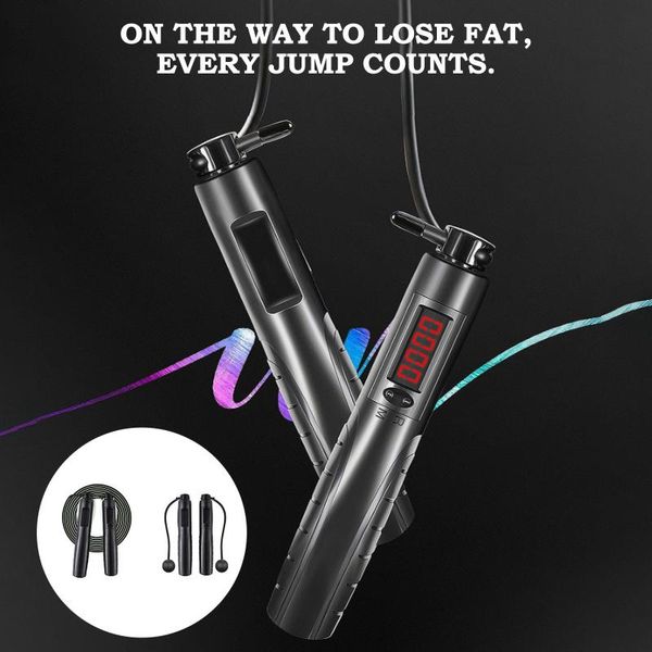 professional intelligent jump rope rapid speed jumping cable with ball bearings steel skipping fitness skipp ropes