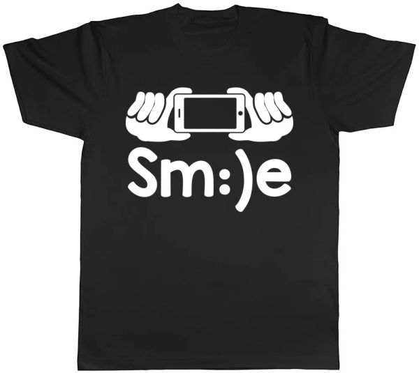 smile selfie mens womens ladies t-shirt, White;black
smile selfie mens womens ladies t-shirt, White;black
