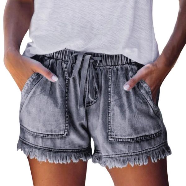 women's shorts summer womens fashion denim pocket tassel drawstring casual female solid color elastic waist kx, White;black
women's shorts summer womens fashion denim pocket tassel drawstring casual female solid color elastic waist kx, White;black