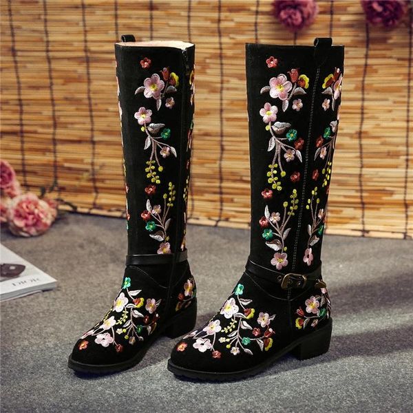 boots us4-12 womens embroidered flower floral zipper ethnic suede leather knee high winter shoes riding black plus size c979
boots us4-12 womens embroidered flower floral zipper ethnic suede leather knee high winter shoes riding black plus size c979