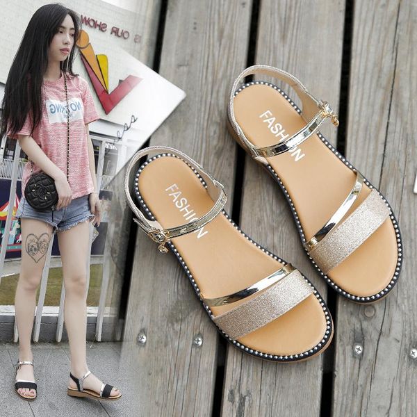 sandals 2021 summer style golden flat shoes women casual low-heeled sandal platform zapatillas mujer, Black
sandals 2021 summer style golden flat shoes women casual low-heeled sandal platform zapatillas mujer, Black
