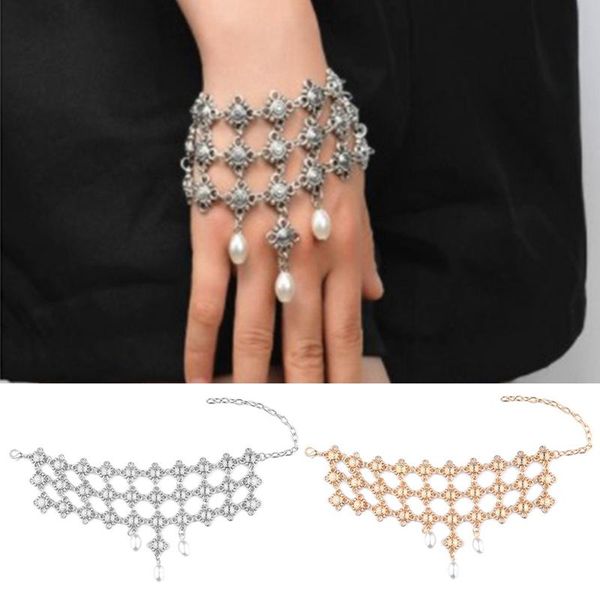 link, chain women bracelet charm vintage fashion fake pearl cute layered bridal jewelry female dainty, Black
link, chain women bracelet charm vintage fashion fake pearl cute layered bridal jewelry female dainty, Black