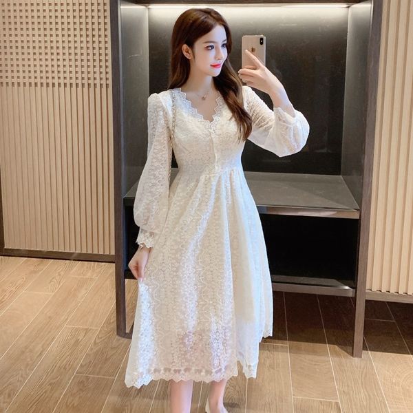 llzacoosh princess style summer white lace women long sleeve v neck crochet hollow out a line slim midi dress vestidos 210514, Black;gray
llzacoosh princess style summer white lace women long sleeve v neck crochet hollow out a line slim midi dress vestidos 210514, Black;gray