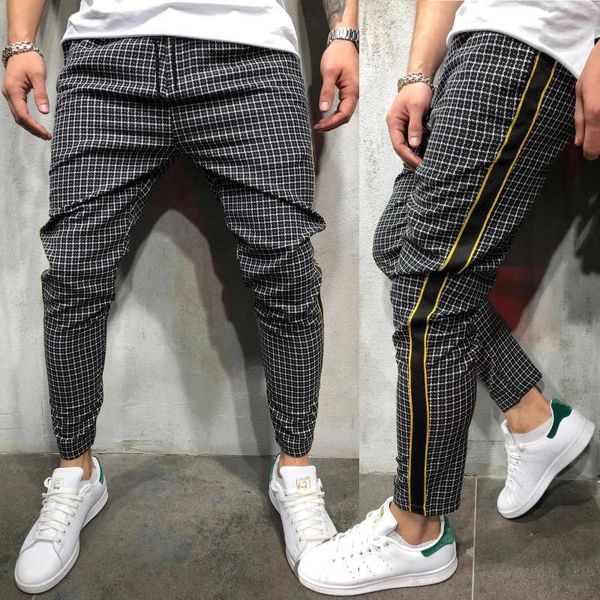 european code foreign trade trousers men's self-cultivation webbing lattice tethered casual long pants for men, Black
european code foreign trade trousers men's self-cultivation webbing lattice tethered casual long pants for men, Black
