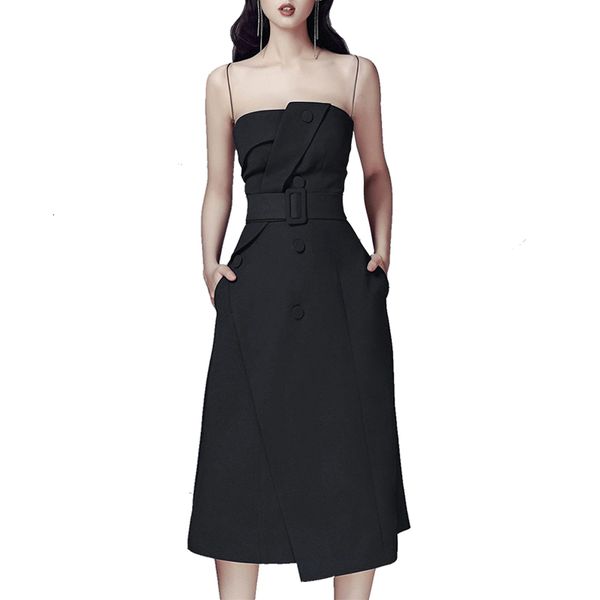 lady the elegant single-breasted dressed in women's spaghetti sash thin occupation black summer dress wear office 1vkv, Black;gray
lady the elegant single-breasted dressed in women's spaghetti sash thin occupation black summer dress wear office 1vkv, Black;gray