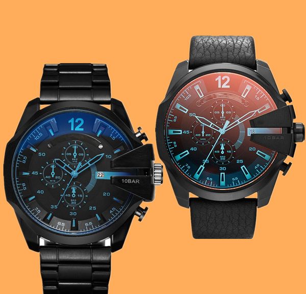 men's sports military quartz watch 50mmm style black steel strap double time zone dial auto calendar wristwatch wris, Slivery;brown
men's sports military quartz watch 50mmm style black steel strap double time zone dial auto calendar wristwatch wris, Slivery;brown