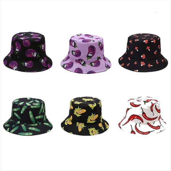 creative printed vegetable bucket hat two side reversibale eggplant pepper corn design for women summer leisure panama, Blue;gray
creative printed vegetable bucket hat two side reversibale eggplant pepper corn design for women summer leisure panama, Blue;gray