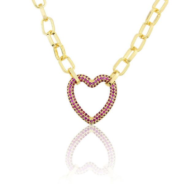 red zircon stone heart pendant necklace gold color copper chain retro goth party statement neck jewelry accessories chains, Silver
red zircon stone heart pendant necklace gold color copper chain retro goth party statement neck jewelry accessories chains, Silver