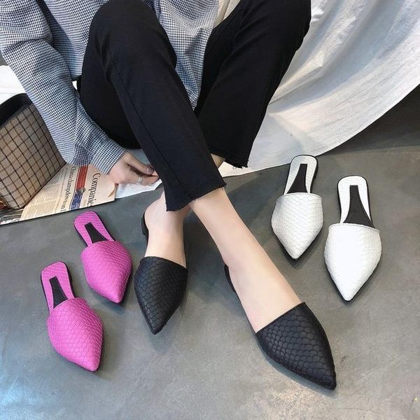 slippers women's flip flops 2021 fashion summer women casual pointed toe half solid color flats comfortable slipper female shoes, Black
slippers women's flip flops 2021 fashion summer women casual pointed toe half solid color flats comfortable slipper female shoes, Black