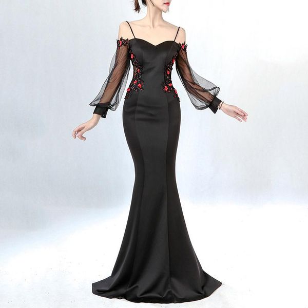 casual dresses corzzet black cotton strap off the shoulder night dress slim prom party gowns floor-length vestido de festa, Black;gray
casual dresses corzzet black cotton strap off the shoulder night dress slim prom party gowns floor-length vestido de festa, Black;gray