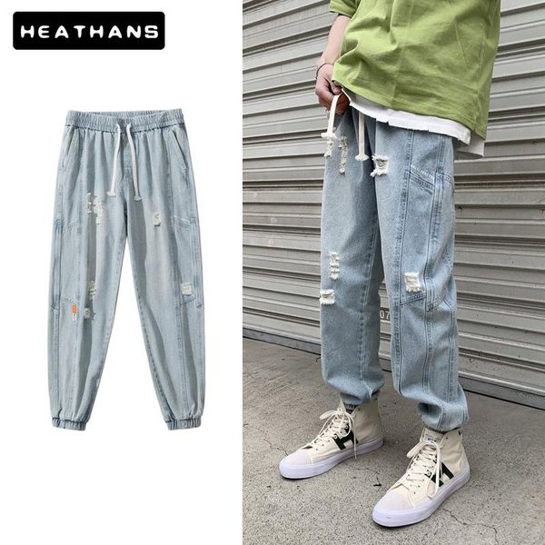 japanese-style vintage fashion men jeans loose fit spliced ripped denim cargo pants hombre ankle-length hip hop men's, Blue
japanese-style vintage fashion men jeans loose fit spliced ripped denim cargo pants hombre ankle-length hip hop men's, Blue
