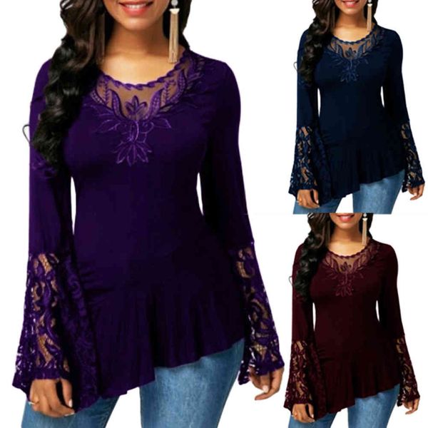women's t-shirt casual autumn the neck long sleeve lace irregularly sheathed tightness t-shirt solid female streetwear shirt summer ke3, White
women's t-shirt casual autumn the neck long sleeve lace irregularly sheathed tightness t-shirt solid female streetwear shirt summer ke3, White