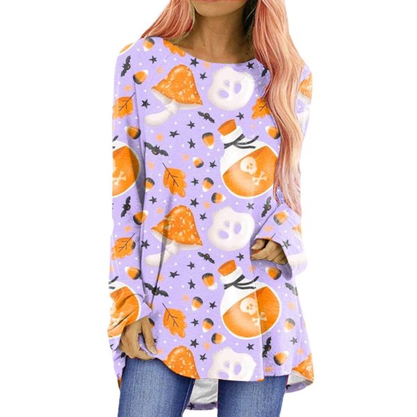 Halloween Autumn/Winter Women's Floret Pattern Multicolor Holiday Top Long Sleeve T-shirt Round Neck Print Comfortable Loose Party Holi, White
Halloween Autumn/Winter Women's Floret Pattern Multicolor Holiday Top Long Sleeve T-shirt Round Neck Print Comfortable Loose Party Holi, White