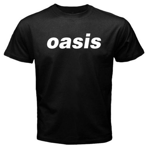OASIS Logo Liam Galagher Men's Black T-Shirt Size S to 3XL, White;black