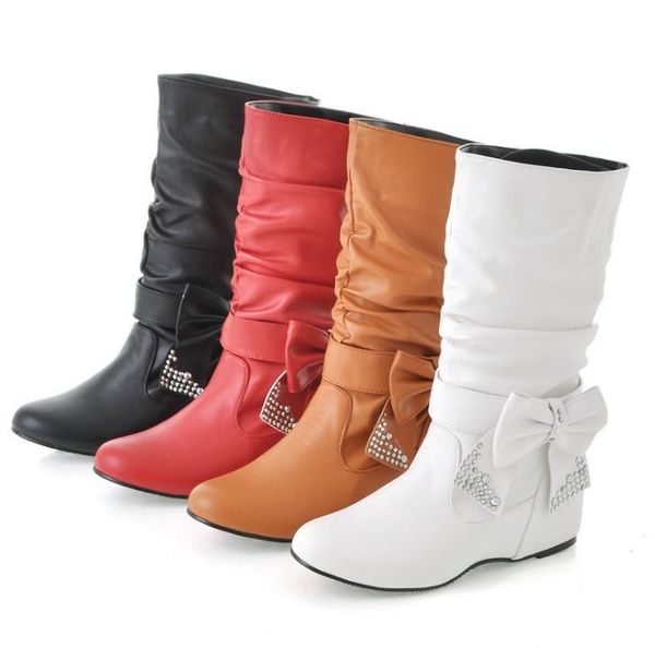 boots fashion women spring autumn bowtie charms flats shoes woman mid-calf red black white large size
boots fashion women spring autumn bowtie charms flats shoes woman mid-calf red black white large size