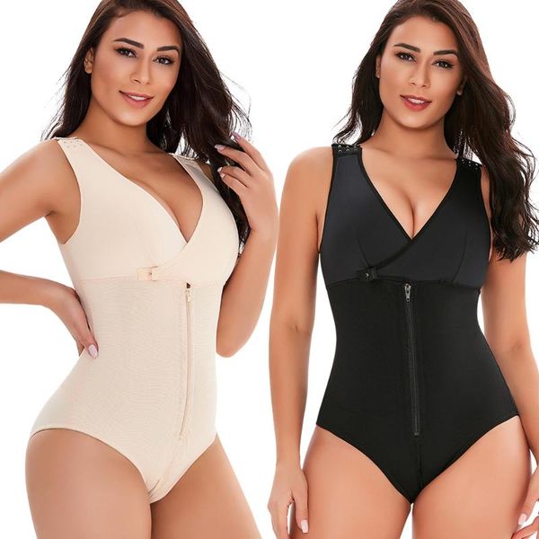 women seamless shapewear waist trainer bufirm tummy control zip up bust latex bodysuit full body shaper slimming fajas largos women's s, Black;white
women seamless shapewear waist trainer bufirm tummy control zip up bust latex bodysuit full body shaper slimming fajas largos women's s, Black;white