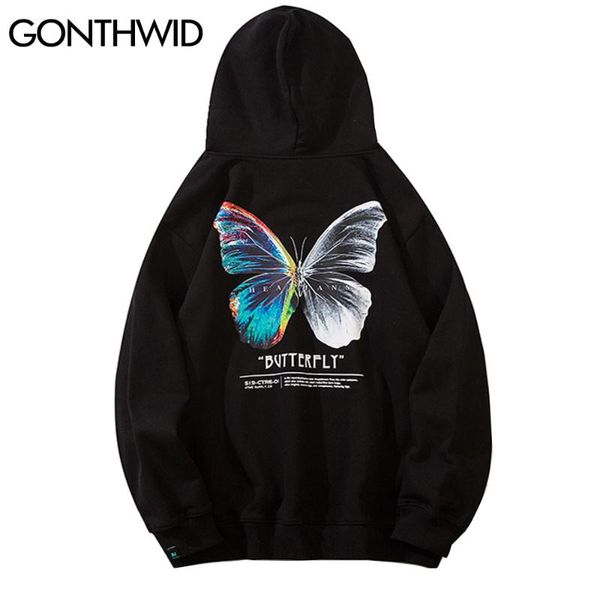 men's hoodies & sweatshirts gonthwid butterfly print streetwear hip hop harajuku casual hooded sweat shirts mens fashion pullover, Black
men's hoodies & sweatshirts gonthwid butterfly print streetwear hip hop harajuku casual hooded sweat shirts mens fashion pullover, Black