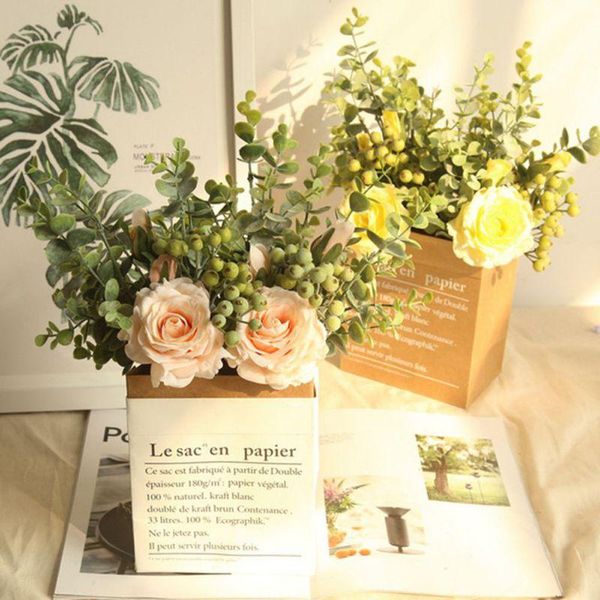 artificial eucalyptus rose simulation flower bouquet wedding holding flowers home garden party decorations decorative & wreaths
artificial eucalyptus rose simulation flower bouquet wedding holding flowers home garden party decorations decorative & wreaths