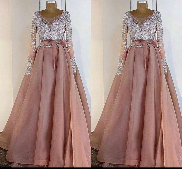 dusty pink prom dresses 2021 luxury beaded crystals sequins long sleeves scoop neck bow organza floor length custom made evening party gown, Black
dusty pink prom dresses 2021 luxury beaded crystals sequins long sleeves scoop neck bow organza floor length custom made evening party gown, Black