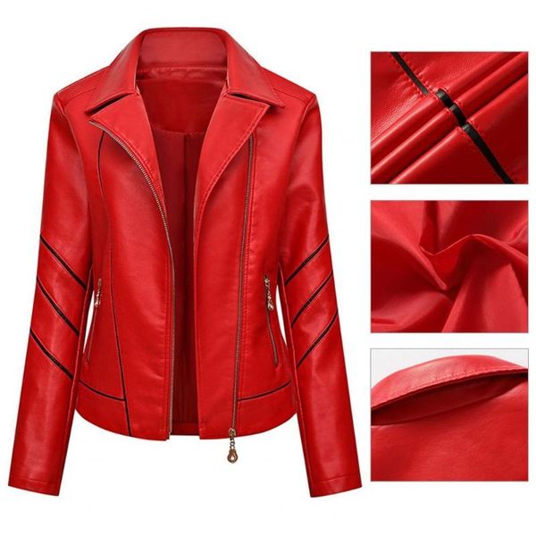 women's jackets great lady coat long sleeve faux leather smooth skin-friendly biker jacket, Black;brown
women's jackets great lady coat long sleeve faux leather smooth skin-friendly biker jacket, Black;brown