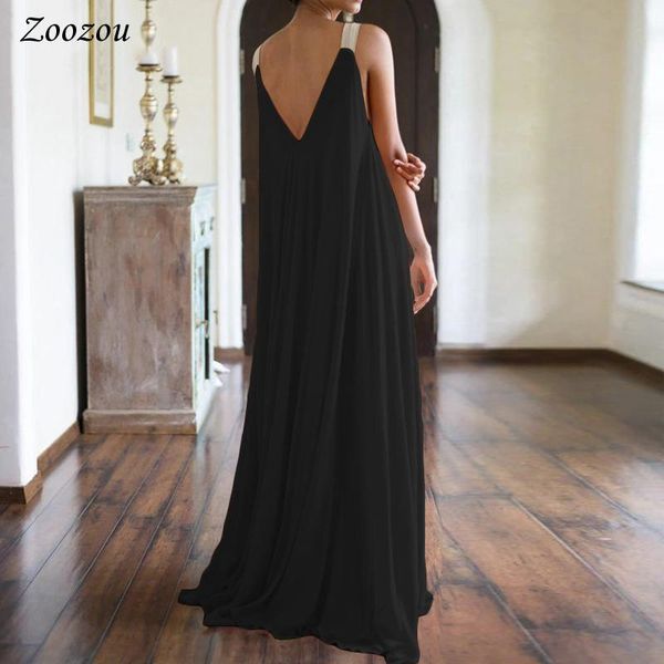 women summer plus size loose dresses casual sleeveless vintage bohemian backless dress solid color maxi spaghetti strap, Black;gray
women summer plus size loose dresses casual sleeveless vintage bohemian backless dress solid color maxi spaghetti strap, Black;gray