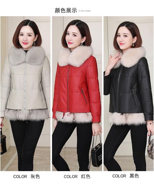 winter 2021 leather down jacket women's short fur collar haining coat korean sheep skin & faux, Black
winter 2021 leather down jacket women's short fur collar haining coat korean sheep skin & faux, Black