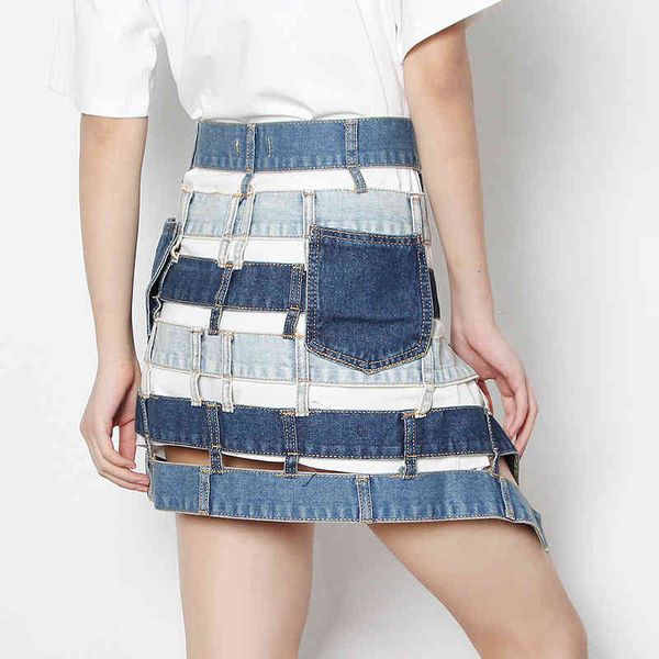 skirts hollow out denim skirt for women high waist hit color patchwork pocket casual skirts female fashion clothing, Black
skirts hollow out denim skirt for women high waist hit color patchwork pocket casual skirts female fashion clothing, Black
